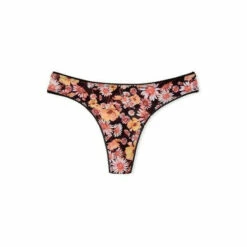 Victoria’s Secret Victoria's Secret 100 Percent Cotton Thong Panty Soft Black Floral -Victoria's Secret Shop unnamed file 1139