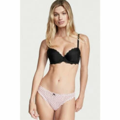 Victoria’s Secret Victoria's Secret Angel Pink Flocked Dot Ruffled Mesh Cheekini Panty -Victoria's Secret Shop unnamed file 1190