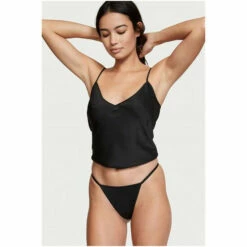 Victoria’s Secret Victoria's Secret Black Micro Rhinestone VString Panty