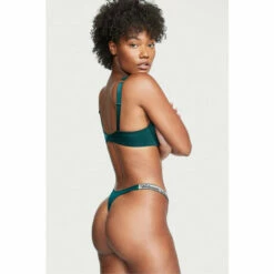Victoria’s Secret Victoria's Secret Deepest Green Shine Strap Thong Panty -Victoria's Secret Shop unnamed file 27