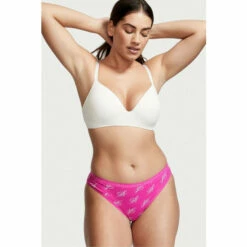 Victoria’s Secret Victoria's Secret Fuschia Frenzy Love Logo Stretch Cotton Bikini Panty