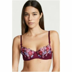 Victoria’s Secret Victoria's Secret Burgundy Purple Embroidered Unlined Balcony Bra
