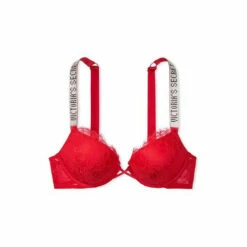 Victoria’s Secret Victoria's Secret Lipstick Red Add 2 Cups Shine Strap Lace Push Up Bra -Victoria's Secret Shop unnamed file 3019