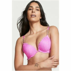 Victoria’s Secret Victoria's Secret Berry Gelato Pink Add 2 Cups Lace Push Up Bra