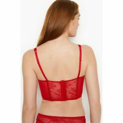 Victoria’s Secret Victoria's Secret Lipstick Red Lace Unlined Non Wired Corset Bra Top -Victoria's Secret Shop unnamed file 3102