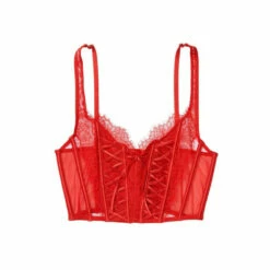 Victoria’s Secret Victoria's Secret Lipstick Red Lace Unlined Non Wired Corset Bra Top -Victoria's Secret Shop unnamed file 3103