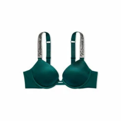 Victoria’s Secret Victoria's Secret Deepest Green Smooth Shine Strap Plunge Push Up Bra -Victoria's Secret Shop unnamed file 3153