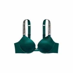 Victoria’s Secret Victoria's Secret Deepest Green Smooth Shine Strap Plunge Push Up Bra -Victoria's Secret Shop unnamed file 3154