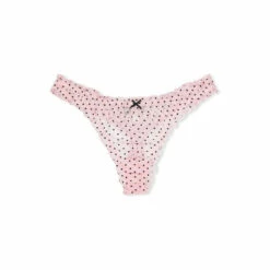 Victoria’s Secret Victoria's Secret Flocked Dot Ruffled Mesh Thong Panty -Victoria's Secret Shop unnamed file 319