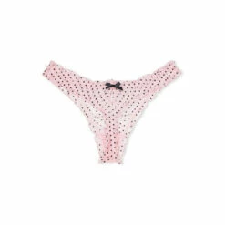 Victoria’s Secret Victoria's Secret Flocked Dot Ruffled Mesh Thong Panty -Victoria's Secret Shop unnamed file 320