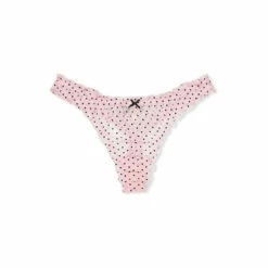 Victoria’s Secret Victoria's Secret Flocked Dot Ruffled Mesh Thong Panty -Victoria's Secret Shop unnamed file 321