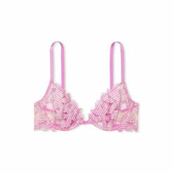 Victoria’s Secret Victoria's Secret Berry Gelato Pink Floral Embroidered Lace Unlined Demi Bra -Victoria's Secret Shop unnamed file 3357