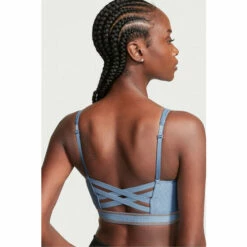 Victoria’s Secret Victoria's Secret Faded Denim Blue Smooth Strappy Back Non Wired Medium Impact Sports Bra -Victoria's Secret Shop unnamed file 3408