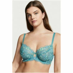 Victoria’s Secret Victoria's Secret Runaway Teal Blue Lace Full Cup Unlined Bra