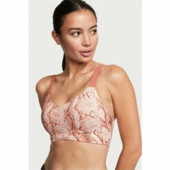 Victoria’s Secret Victoria's Secret Snakeprint Nude Ombre Wrapped Front Smooth Non Wired Minimum Impact Sports Bra