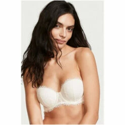 Victoria’s Secret Victoria's Secret Coconut White Lace Lightly Lined Multiway Strapless Bra