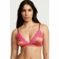 Victoria’s Secret Victoria's Secret Canyon Rose Pink Satin Lace Triangle Bralette