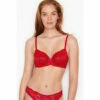 Victoria’s Secret Victoria's Secret Lipstick Red Lace Unlined Demi Bra