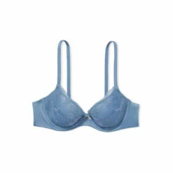 Victoria’s Secret Victoria's Secret Faded Denim Iridescent Lace Lightly Lined Demi Bra -Victoria's Secret Shop unnamed file 3972