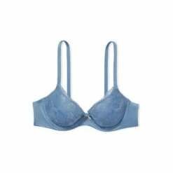 Victoria’s Secret Victoria's Secret Faded Denim Iridescent Lace Lightly Lined Demi Bra -Victoria's Secret Shop unnamed file 3973