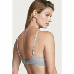 Victoria’s Secret Victoria's Secret Medium Heather Gray Smooth Logo Strap Full Cup Push Up T-Shirt Bra -Victoria's Secret Shop unnamed file 4037