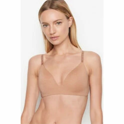 Victoria’s Secret Victoria's Secret Almond Smooth Logo Strap Lightly Lined Non Wired T-Shirt Bra