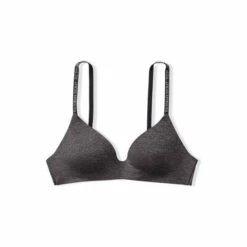 Victoria’s Secret Victoria's Secret Black Marl Smooth Logo Strap Lightly Lined Non Wired T-Shirt Bra -Victoria's Secret Shop unnamed file 4286