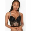 Victoria’s Secret Victoria's Secret Black Lace Shine Strap Plunge Push Up Corset Bra Top -Victoria's Secret Shop unnamed file 4482