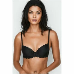 Victoria’s Secret Victoria's Secret Black Smooth Lace Wing Lightly Lined Demi Bra