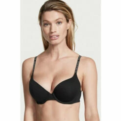 Victoria’s Secret Victoria's Secret Black Smooth Logo Strap Full Cup Push Up T-Shirt Bra