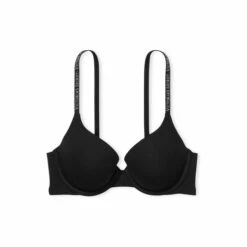 Victoria’s Secret Victoria's Secret Black Smooth Logo Strap Full Cup Push Up T-Shirt Bra -Victoria's Secret Shop unnamed file 4602