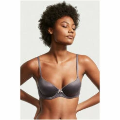 Victoria’s Secret Victoria's Secret Tornado Grey Lace Trim Lightly Lined Demi Bra