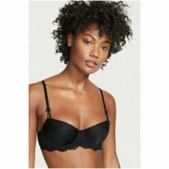 Victoria’s Secret Victoria's Secret Black Smooth Lace Wing Unlined Balcony Bra