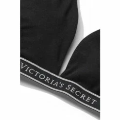 Victoria’s Secret Victoria's Secret Black Cotton Logo Strap Unlined Bralette -Victoria's Secret Shop unnamed file 4650