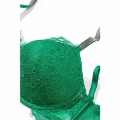 Victoria’s Secret Victoria's Secret Clover Green Lace Shine Strap Plunge Push Up Bra -Victoria's Secret Shop unnamed file 4687
