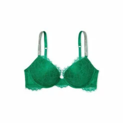 Victoria’s Secret Victoria's Secret Clover Green Lace Shine Strap Plunge Push Up Bra -Victoria's Secret Shop unnamed file 4688