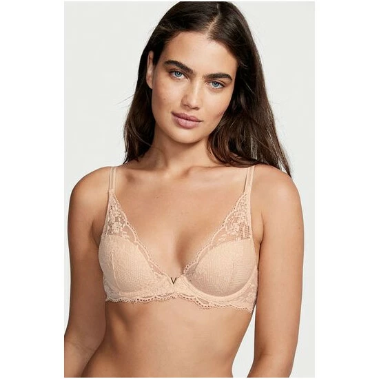 unnamed-file-4709.jpg Victoria’s Secret Victoria's Secret Champagne Nude Lace Plunge Lightly Lined Half Pad Bra -Victoria's Secret Shop unnamed file 4709