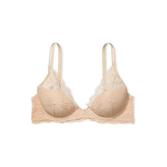 unnamed-file-4714.jpg Victoria’s Secret Victoria's Secret Champagne Nude Lace Plunge Lightly Lined Half Pad Bra -Victoria's Secret Shop unnamed file 4714