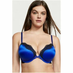 Victoria’s Secret Victoria's Secret Blue Oar Add 2 Cups Lace Trim Push Up Bra