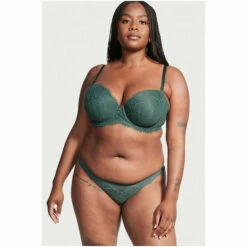 Victoria’s Secret Victoria's Secret Midnight Jade Blue Lace Lightly Lined Demi Bra