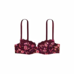 Victoria’s Secret Victoria's Secret Peony Print Burgundy Purple Smooth Lace Wing Lightly Lined Demi Bra -Victoria's Secret Shop unnamed file 4818
