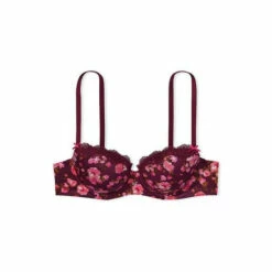 Victoria’s Secret Victoria's Secret Peony Print Burgundy Purple Smooth Lace Wing Lightly Lined Demi Bra -Victoria's Secret Shop unnamed file 4819