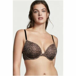 Victoria’s Secret Victoria's Secret Sweet Praline Nude Leopard Smooth Push Up T-Shirt Bra