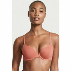 Victoria’s Secret Victoria's Secret Canyon Rose Pink Smooth Logo Strap Full Cup Push Up T-Shirt Bra