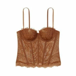 Victoria’s Secret Victoria's Secret Gold Floral Lace Corset Top