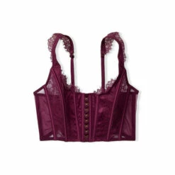 Victoria’s Secret Victoria's Secret Burgundy Purple Lace Unlined Non Wired Corset Bra Top -Victoria's Secret Shop unnamed file 4956