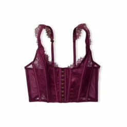 Victoria’s Secret Victoria's Secret Burgundy Purple Lace Unlined Non Wired Corset Bra Top -Victoria's Secret Shop unnamed file 4957