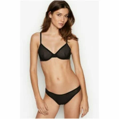 Victoria’s Secret Victoria's Secret Black Sheer Mesh Unlined Demi Bra