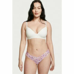 Victoria’s Secret Victoria's Secret Floral Lace Thong Panty Rendezvous Blue