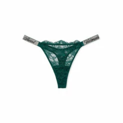 Victoria’s Secret Victoria's Secret Deepest Green Shine Strap Lace Thong Panty -Victoria's Secret Shop unnamed file 833